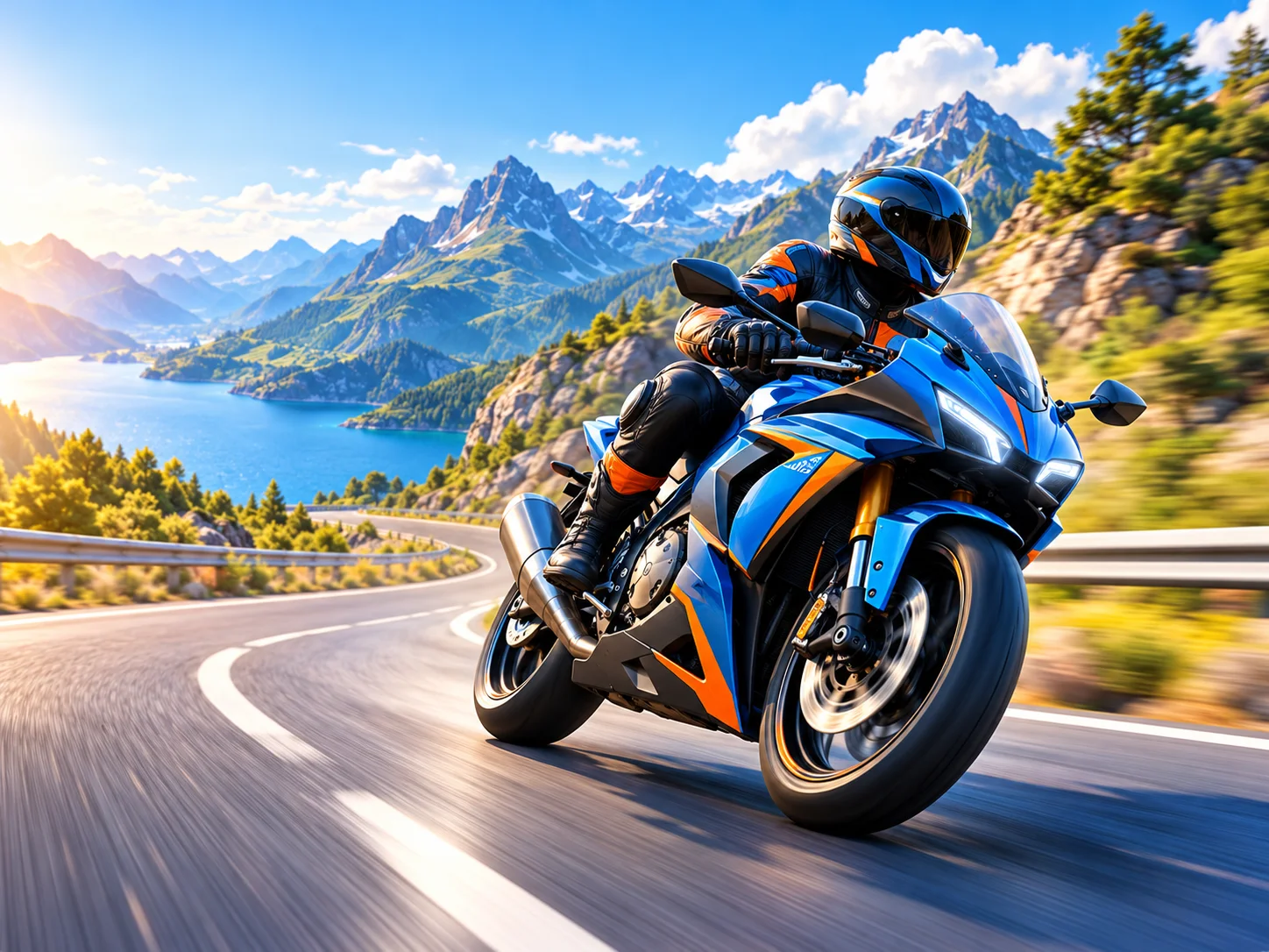 Motard sur une route de montagne pour comparer une assurance moto